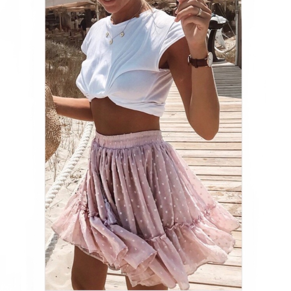 HP! NEW So sweet blush pastel pink ruffled skirt